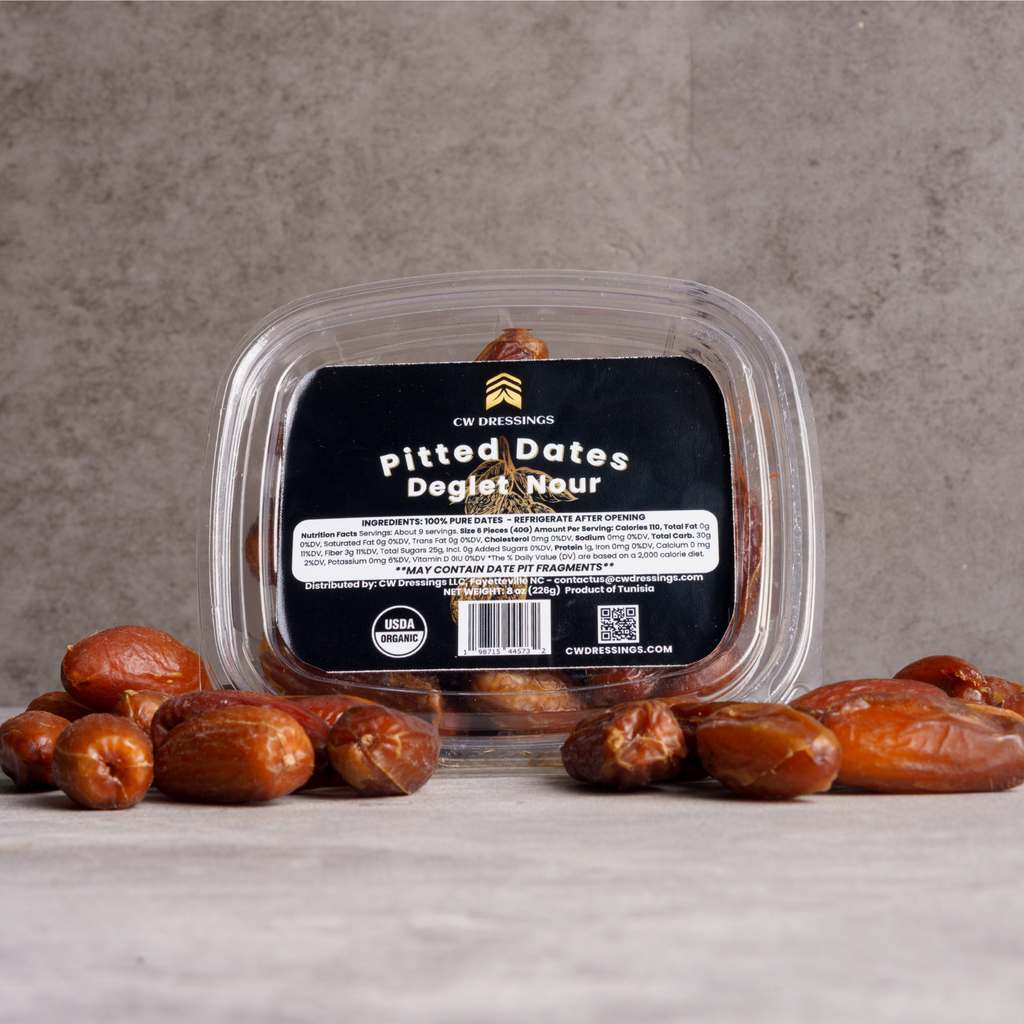 PITTED, ORGANIC DEGLET NOUR DATES 8oz