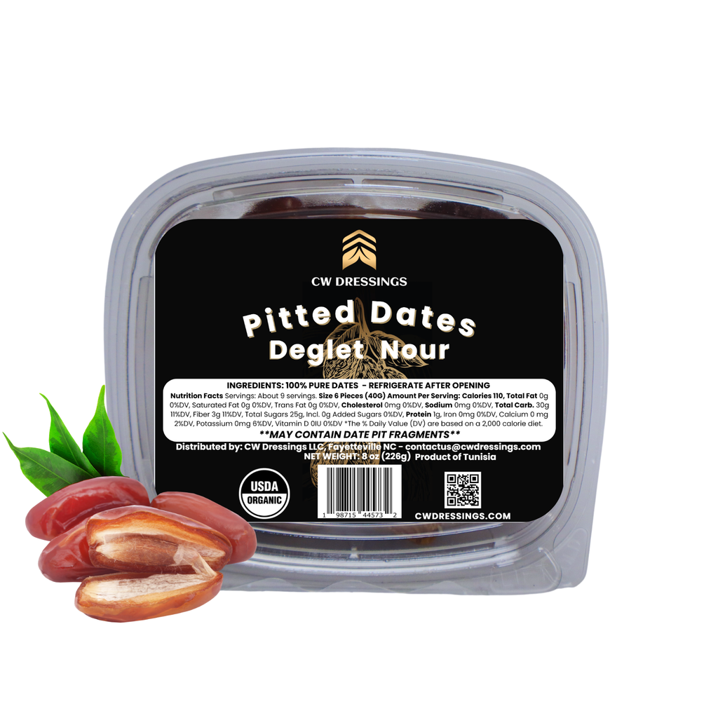 PITTED, ORGANIC DEGLET NOUR DATES 8oz