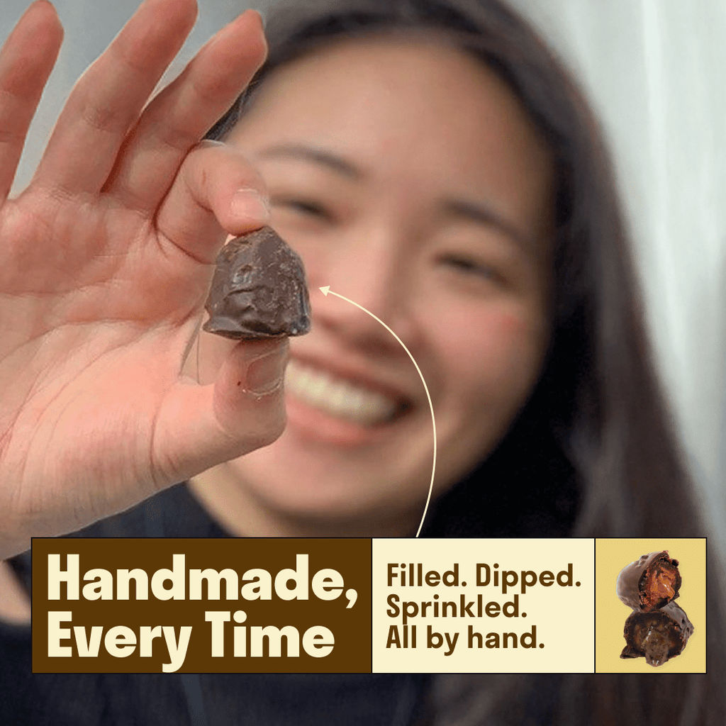 Chocolate Covered California Medjool Date: filled with sunflower butter + Organic espresso